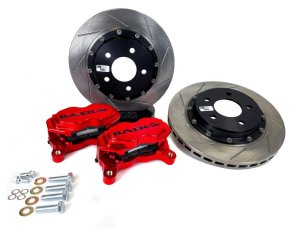 Ford Mustang Brake Kit - Rear - Baer Brakes - SS4+ Deep Stage 2.0 Slotted Rotors + High Friction Pads - Clear - `15-`23